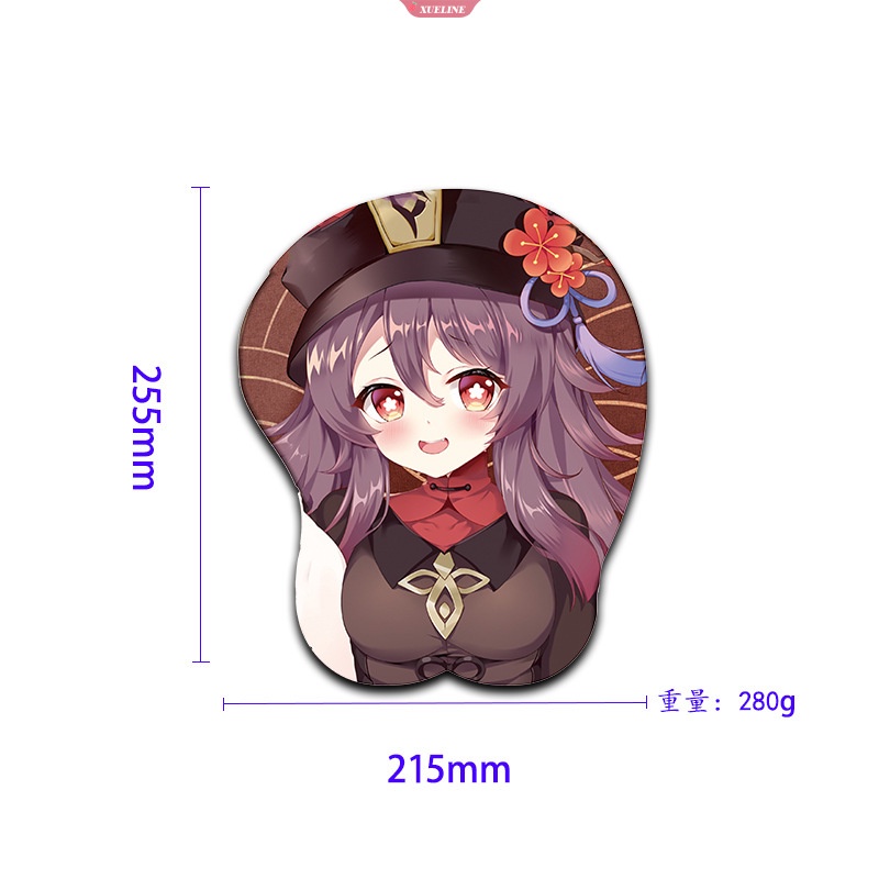 Miếng Lót Chuột Silicone 3D Hình Anime Klee Genshin Chống Va Đập