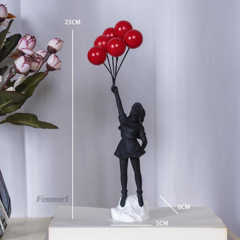 [Fenteer1] Tượng Cô Gái Bằng Nhựa Resin Thủ Công Trang Trí Phòng / Kệ Sách