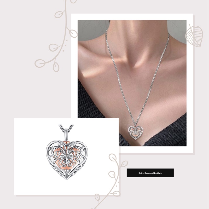 Ygt Vòng Cổ Mặt Hình Trái Tim Bướm Màu Tro Cho Thú Cưng