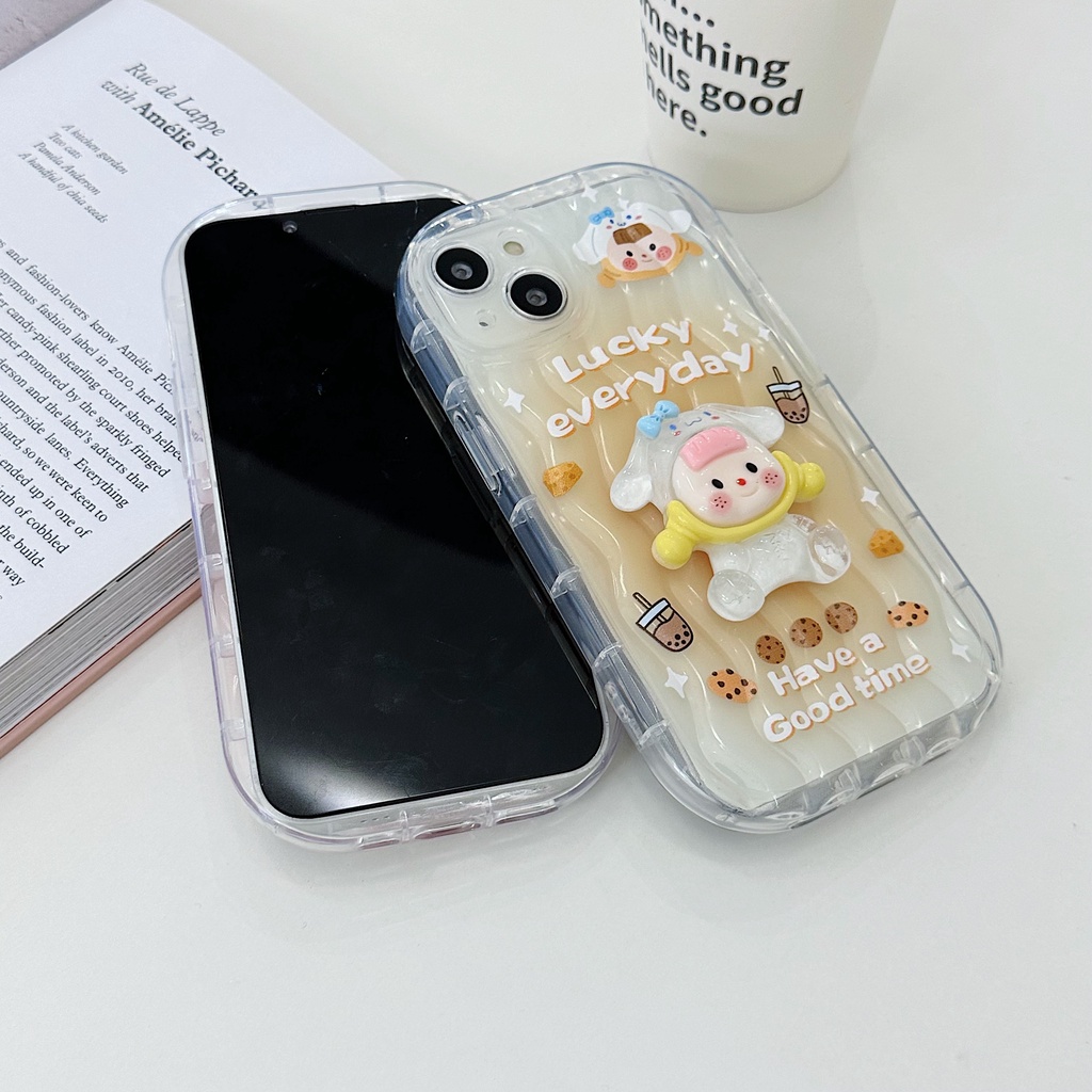 Ốp Điện Thoại Silicon TPU Mềm Trong Suốt Họa Tiết Hoạt Hình 3D Dạ Quang Chống Sốc Cho iPhone 13 12 11 Pro Max 14 Plus