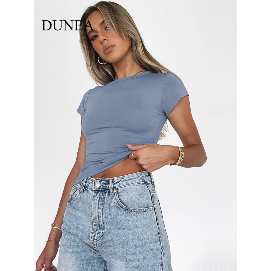 DUNEA Áo Thun Nữ Ngắn Tay Cổ Tròn