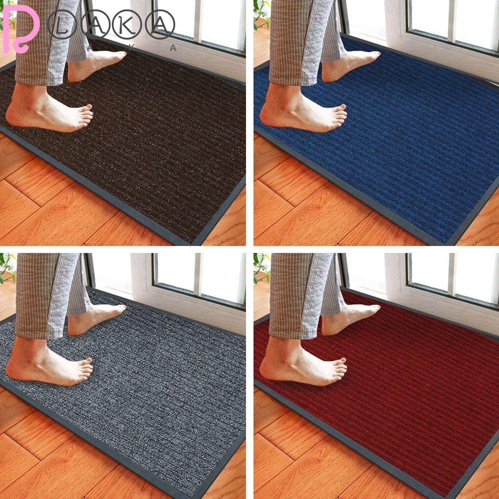 Thảm Chào Mừng Bằng Cao Su Họa Tiết Kẻ Sọc Có Thể Giặt Rửa Được Dùng Trong Nhà / Ngoà