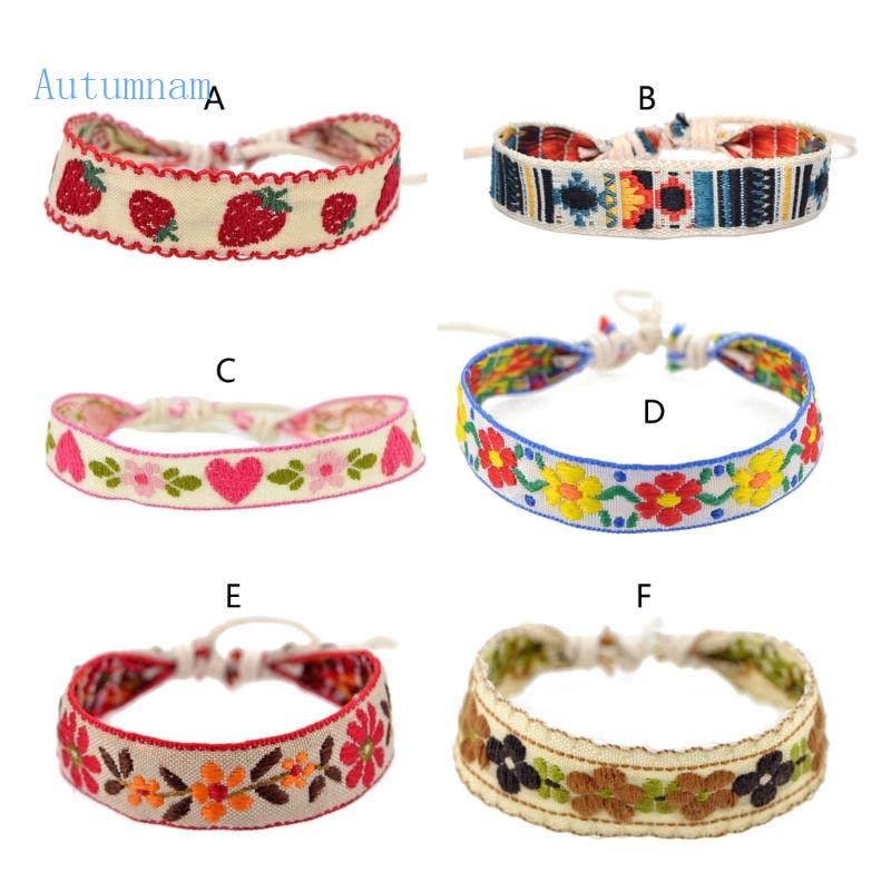 Vòng Tay Dây Bện Thêu Hình Dâu Tây Phong Cách Boho Thời Trang Cho Nữ