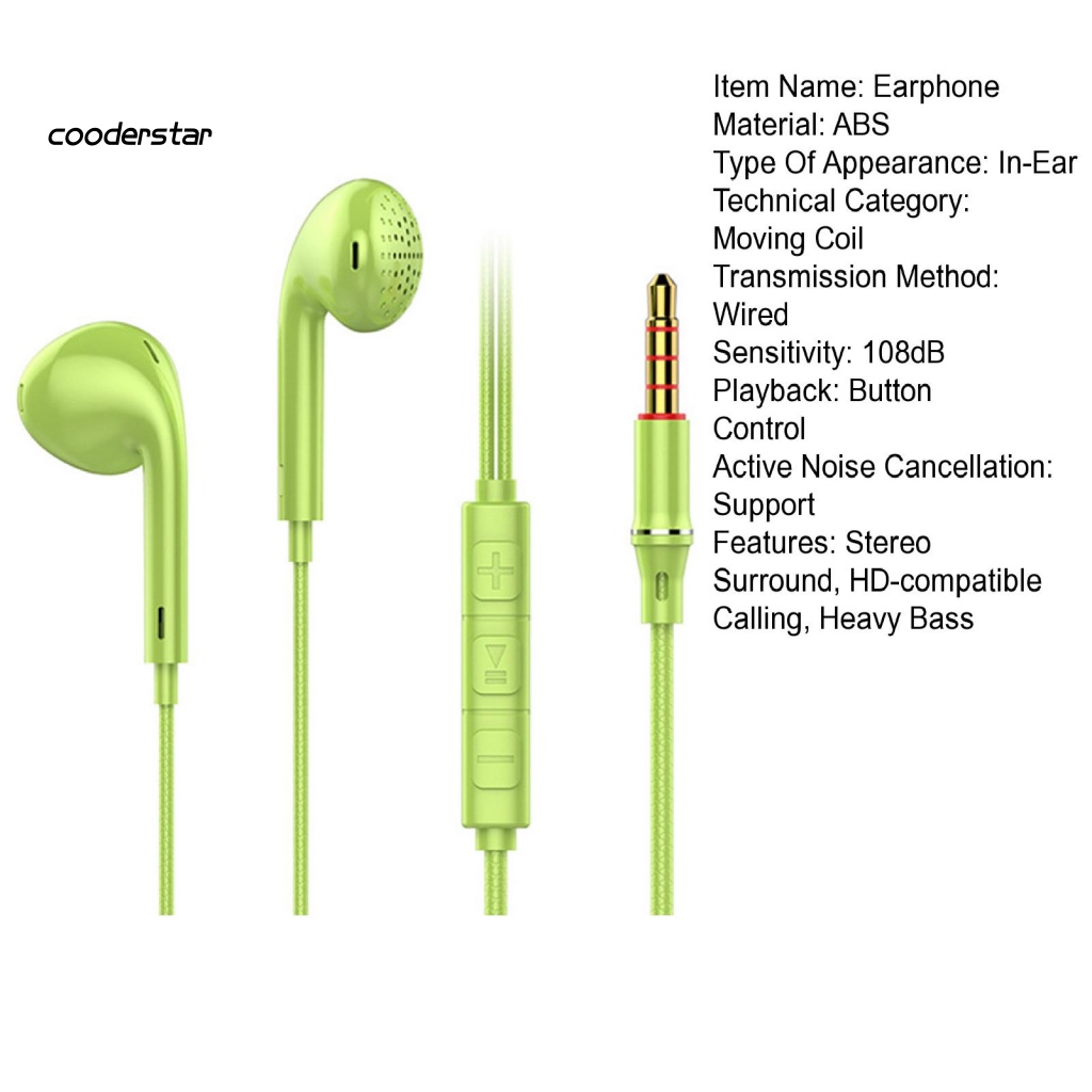 Tai Nghe Nhét Tai Có Dây 3.5mm Âm Thanh HiFi Sống Động Thông Minh