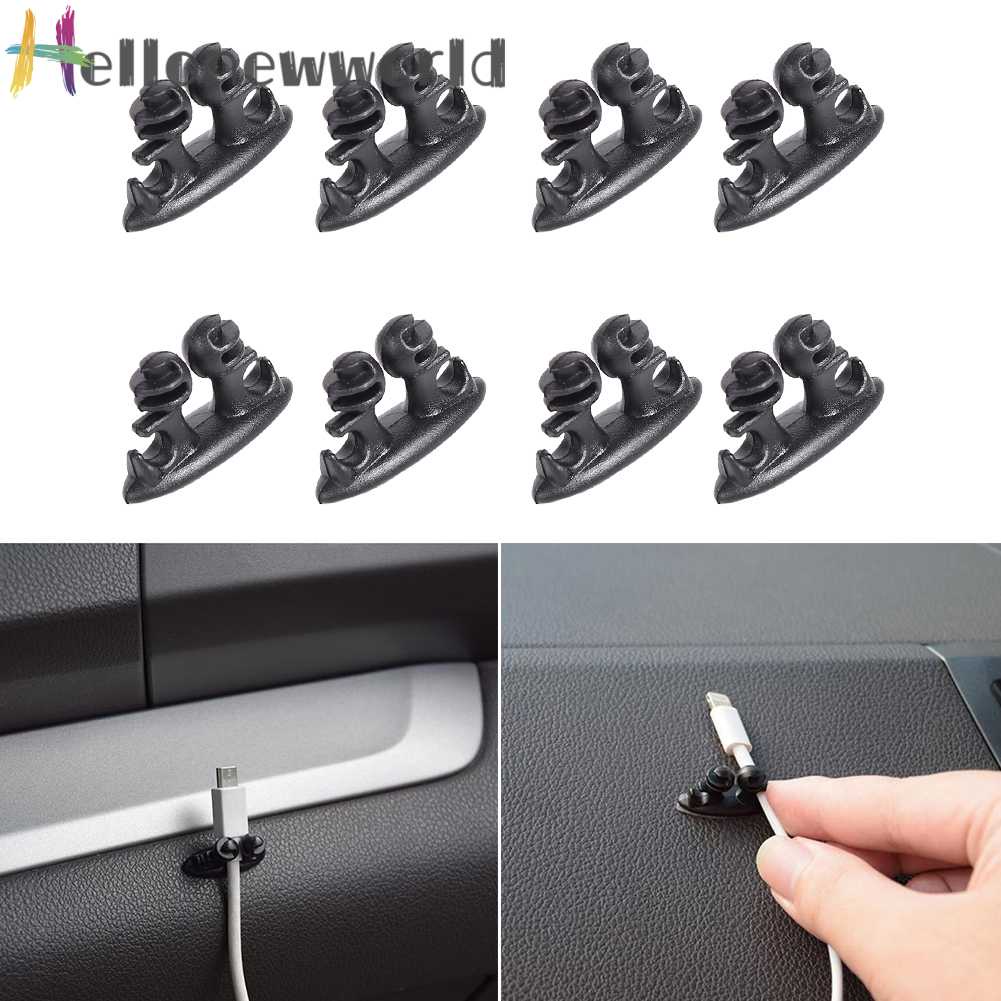 Set 8 Giá Đỡ Dây Cáp USB Gắn Xe Hơi Tiện Lợi