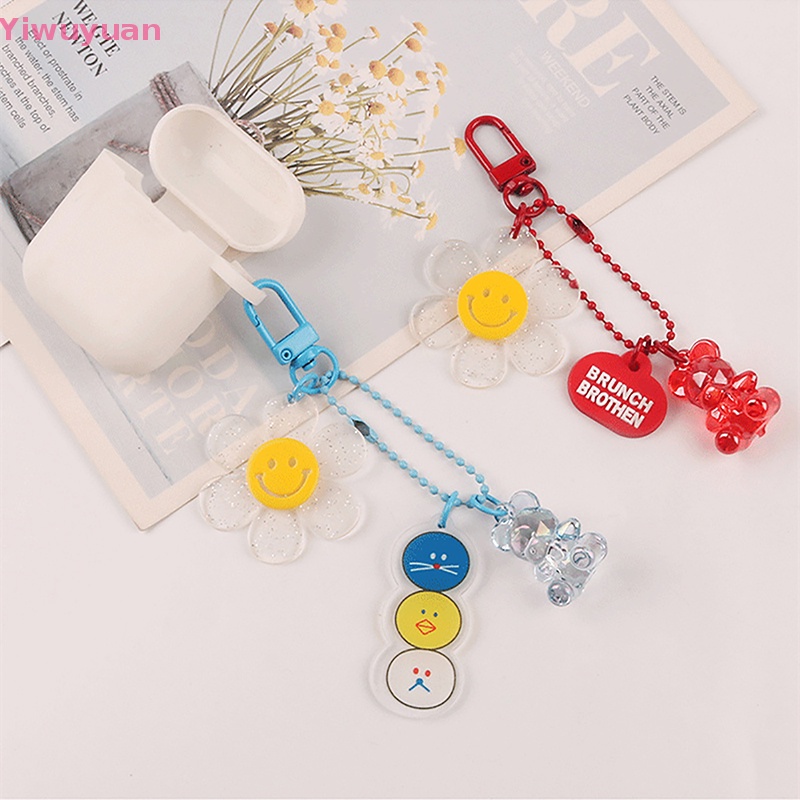 < Yiwuyuan > Móc Khóa Acrylic Trong Suốt Hình Hoa Hướng Dương Màu Kẹo Dễ Thương Mới