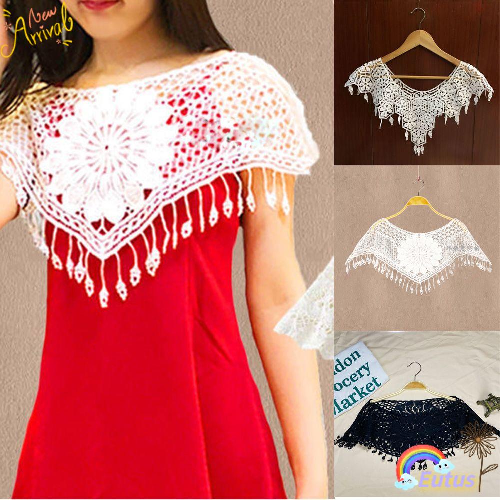 Áo Choàng Dệt Kim Phối Ren Tua Rua Ngắn Thời Trang Mùa Hè