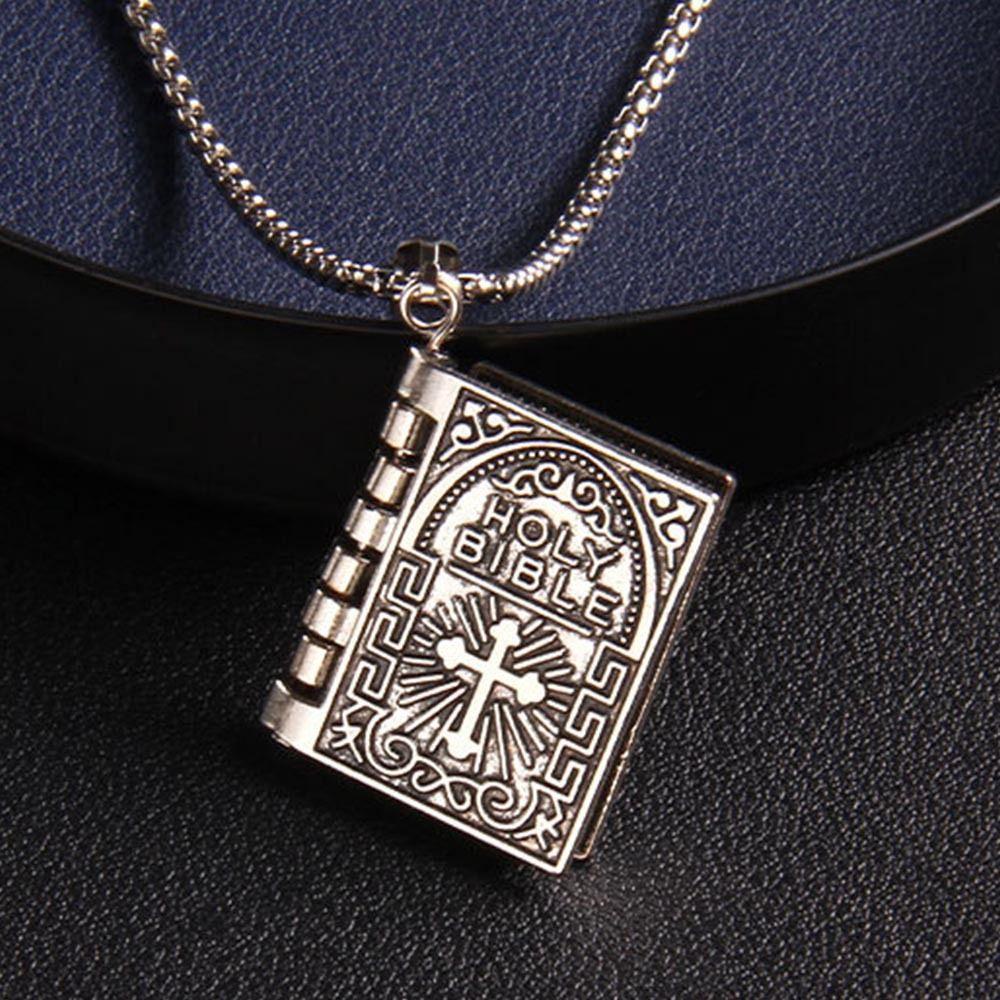 Vòng cổ Mặt Thánh Giá Bằng Thép Không Gỉ WMES15H Phong Cách Đường Phố Cổ Điển