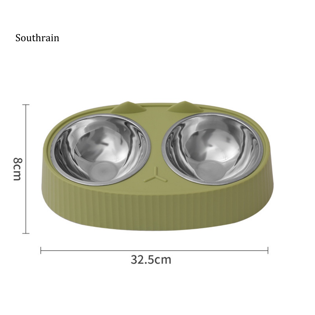 Bát Đựng Thức Ăn Nước Uống Hai Ngăn Chống Ồn Dễ Vệ Sinh Dành Cho Thú Cưng
