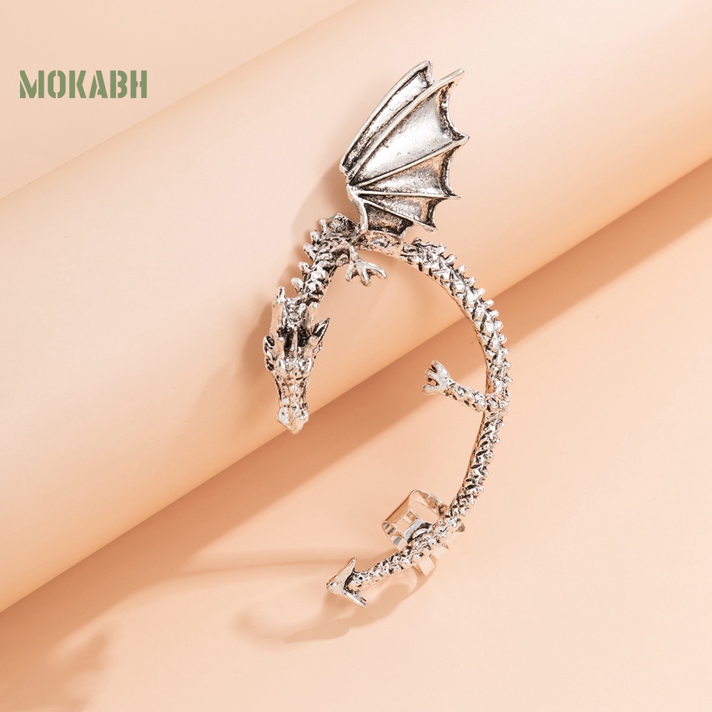 1 Khuyên Kẹp Vành Tai Hình Rồng Phong Cách Hip Hop Gothic Punk Thời Trang