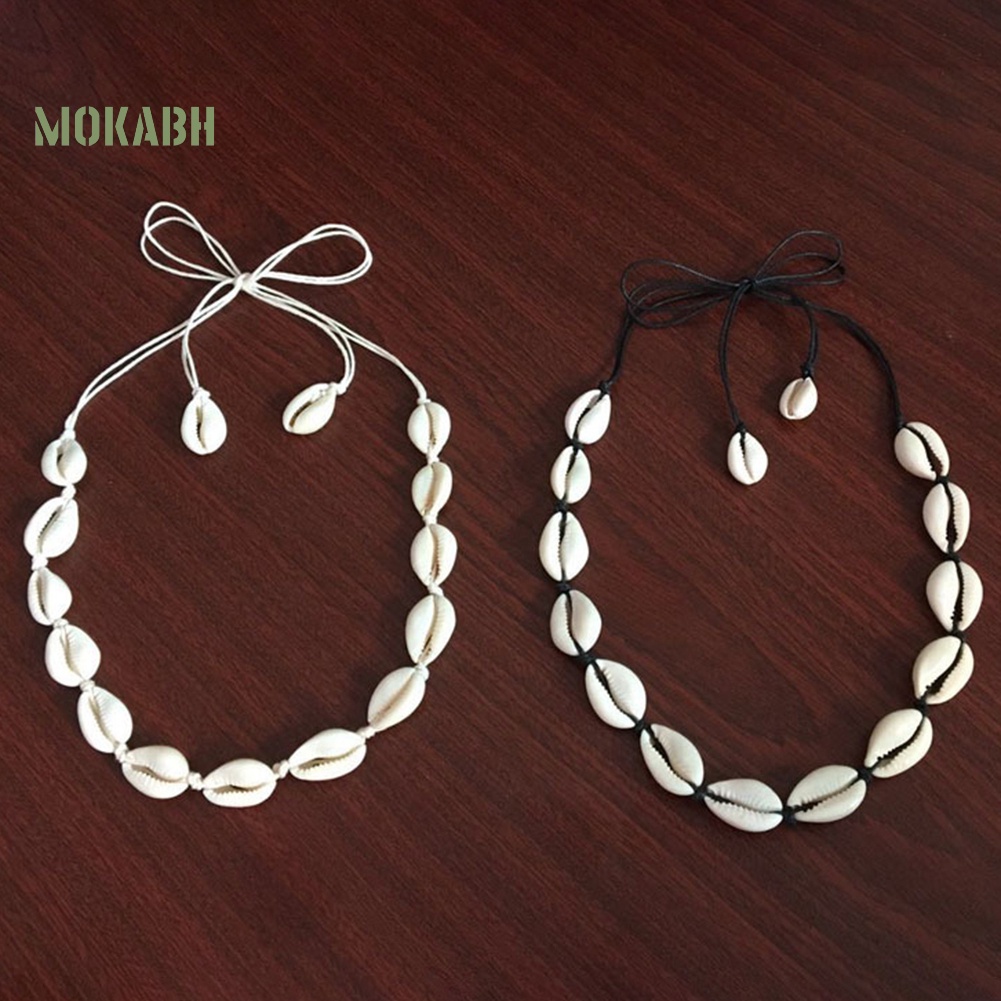 [Hot] Vòng Cổ Dệt Tay Mặt Vỏ Sò Biển Hawaii Cho Nữ