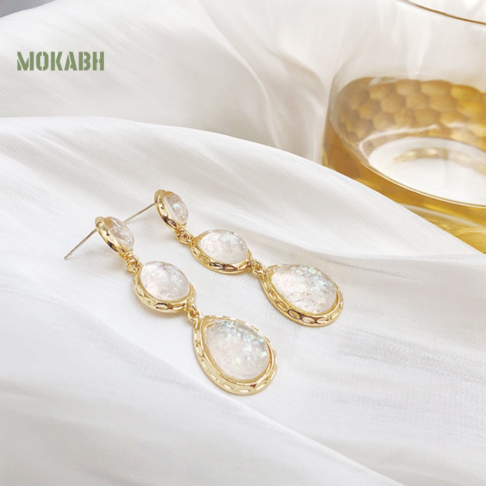 Bông Tai Dài Hình Giọt Nước Đính Đá Giả Thời Trang Dành Cho Nữ