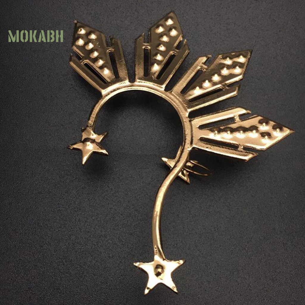 1 Khuyên Kẹp Vành Tai Không Xỏ Lỗ Hình Quạt Đính Pha Lê Lấp Lánh Thời Trang Dự Tiệc Cho Nữ