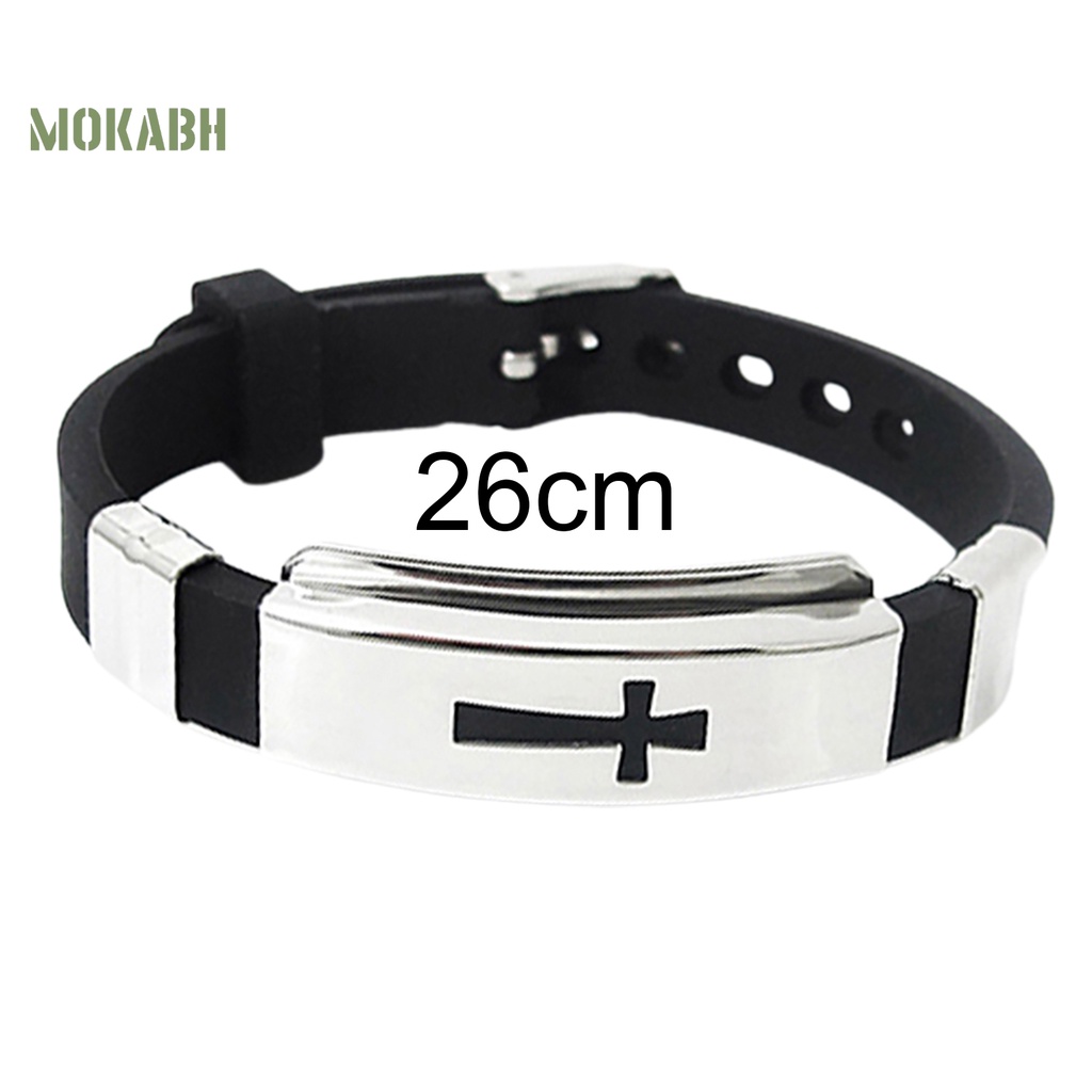 Vòng Đeo Tay Bằng Thép Không Gỉ Họa Tiết Chữ Thập Unisex