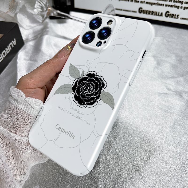 Ốp Điện Thoại In Logo Lv Màu Trắng Thời Trang Sang Trọng Cho iPhone14 xr 12 / 1311xs Camellia Promax