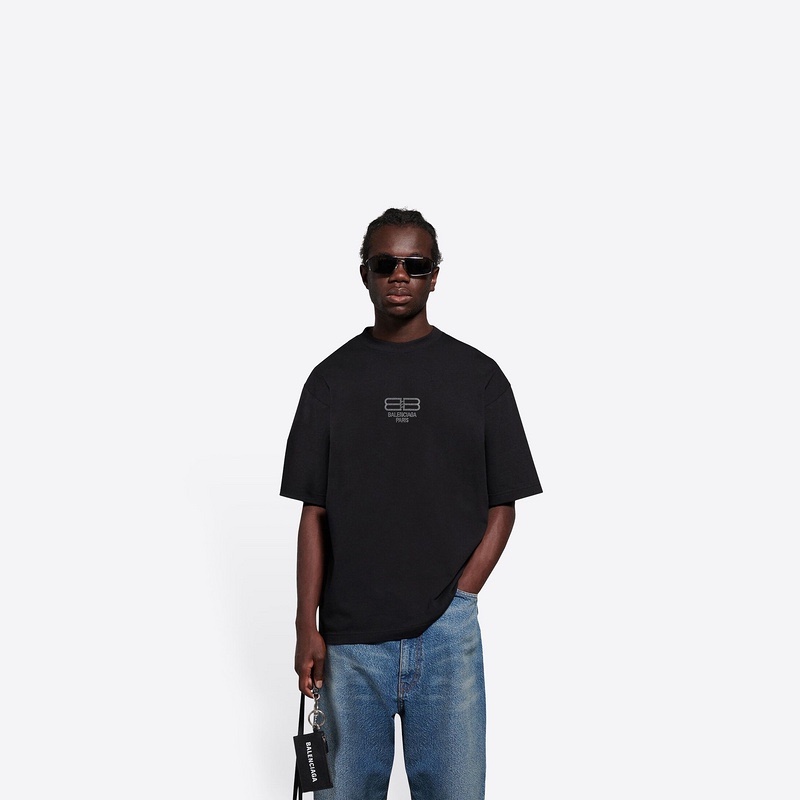 Áo Thun Ngắn Tay Dáng Rộng Phối Nút Khóa Đôi B Thời Trang Chất Lượng Cao