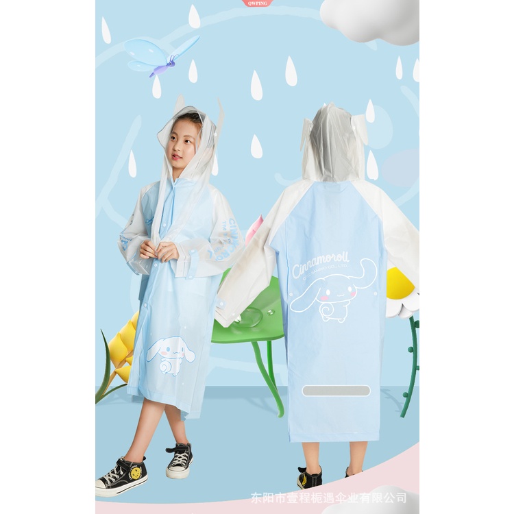 Áo Mưa Mở Rộng Có Mũ Trùm Hình Cinnamoroll Dễ Thương Cho Bé Gái