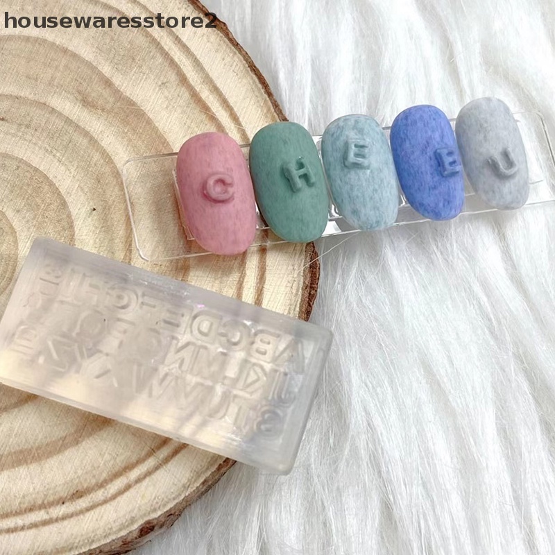 1 Khuôn Silicone Tạo Hình Chữ Cái 3D Trang Trí Móng Tay DIY