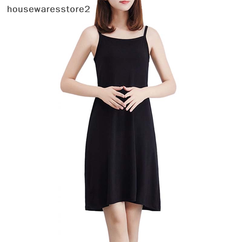 [Housewaresstore 2] Đầm Hai Dây Dáng Dài Màu Trơn Mini Cho Nữ