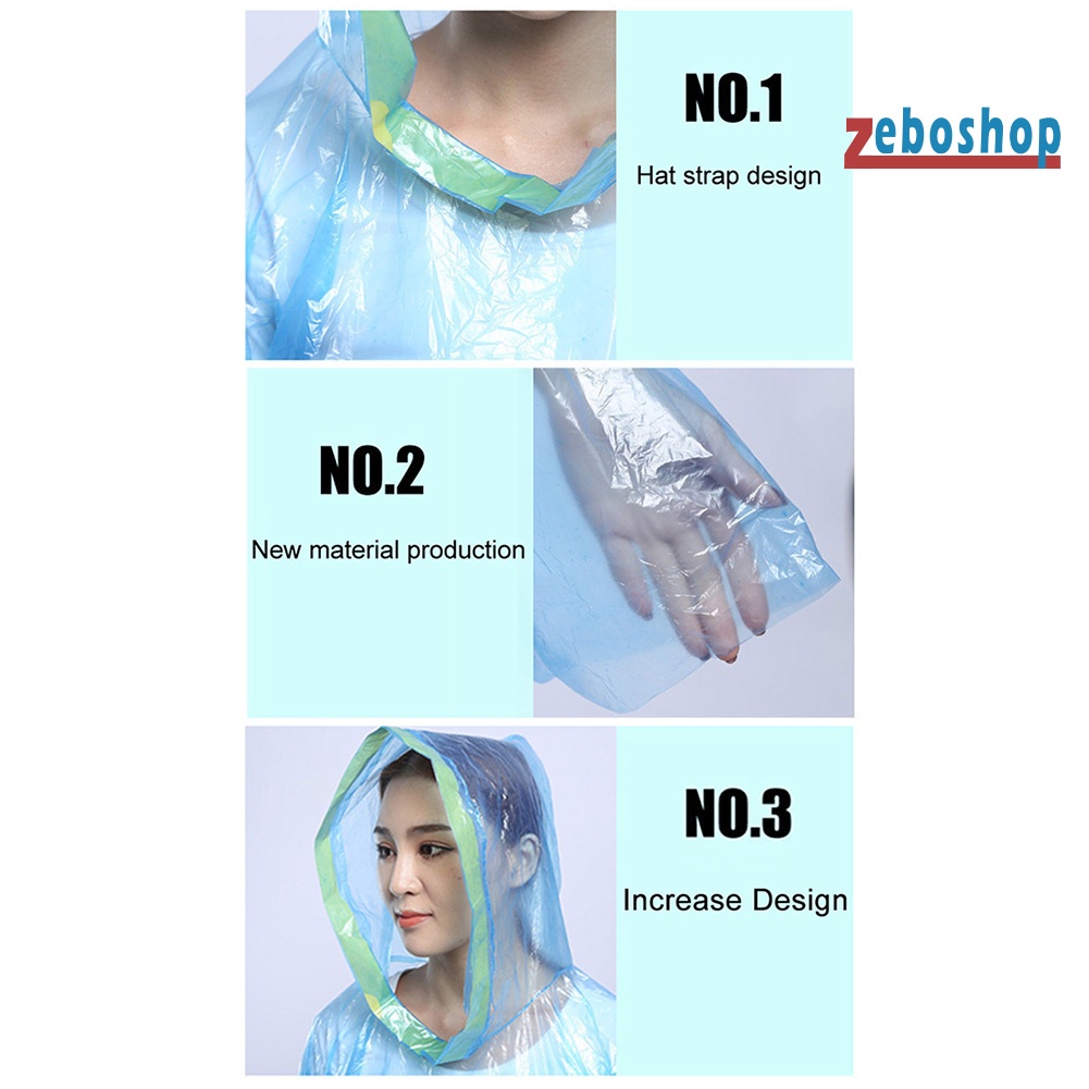 Set 5 Áo Mưa Có Mũ Trùm Dùng Một Lần Chống Nước Thích Hợp Cho Các Hoạt Động Ngoài Trời