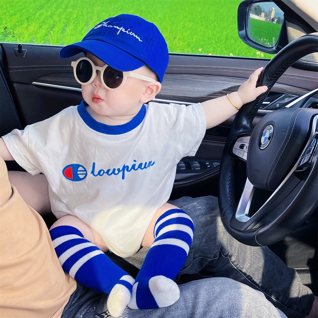Pinpoo Bộ Áo Liền Quần Bằng Cotton Mềm Tay Cộc Dáng Ôm Cho Bé Sơ Sinh 0-2 Tuổi