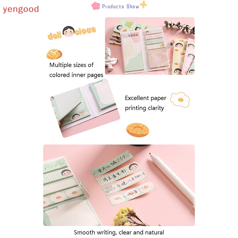 (YGD) Set 120 Tờ Giấy Dán Ghi Chú DIY Họa Tiết Cô Gái Hoạt Hình Trang Trí Văn Phòng Trường Học