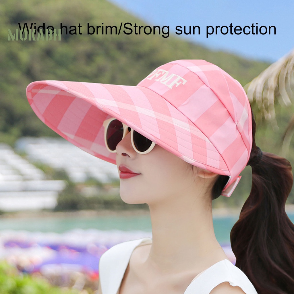 Mũ Vành Tròn Chống Tia UV Thoáng Khí Họa Tiết Sọc Thời Trang Mùa Hè Cho Nữ