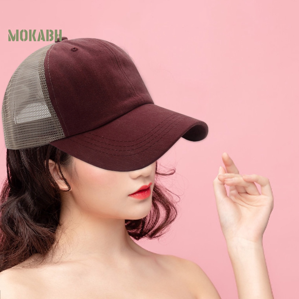 Mũ Lưỡi Trai Unisex Phối Lưới Chống Nắng Màu Sắc Trơn Có Thể Điều Chỉnh Kích Thước