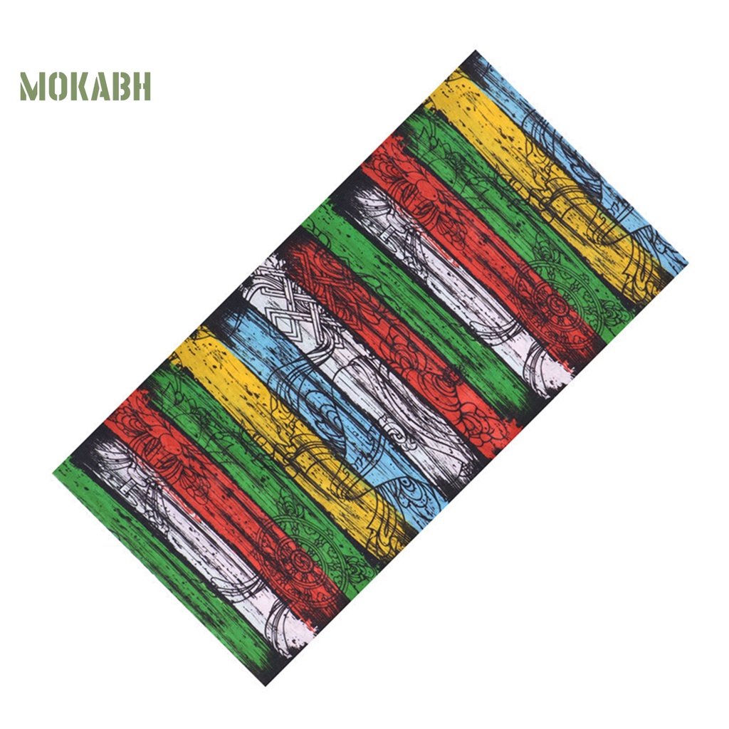 [Mok Abh] Khăn Mặt Bằng Polyester Độ Co Giãn Cao Chống Mồ Hôi In Họa Tiết Dùng Khi Chạy Xe Đạp