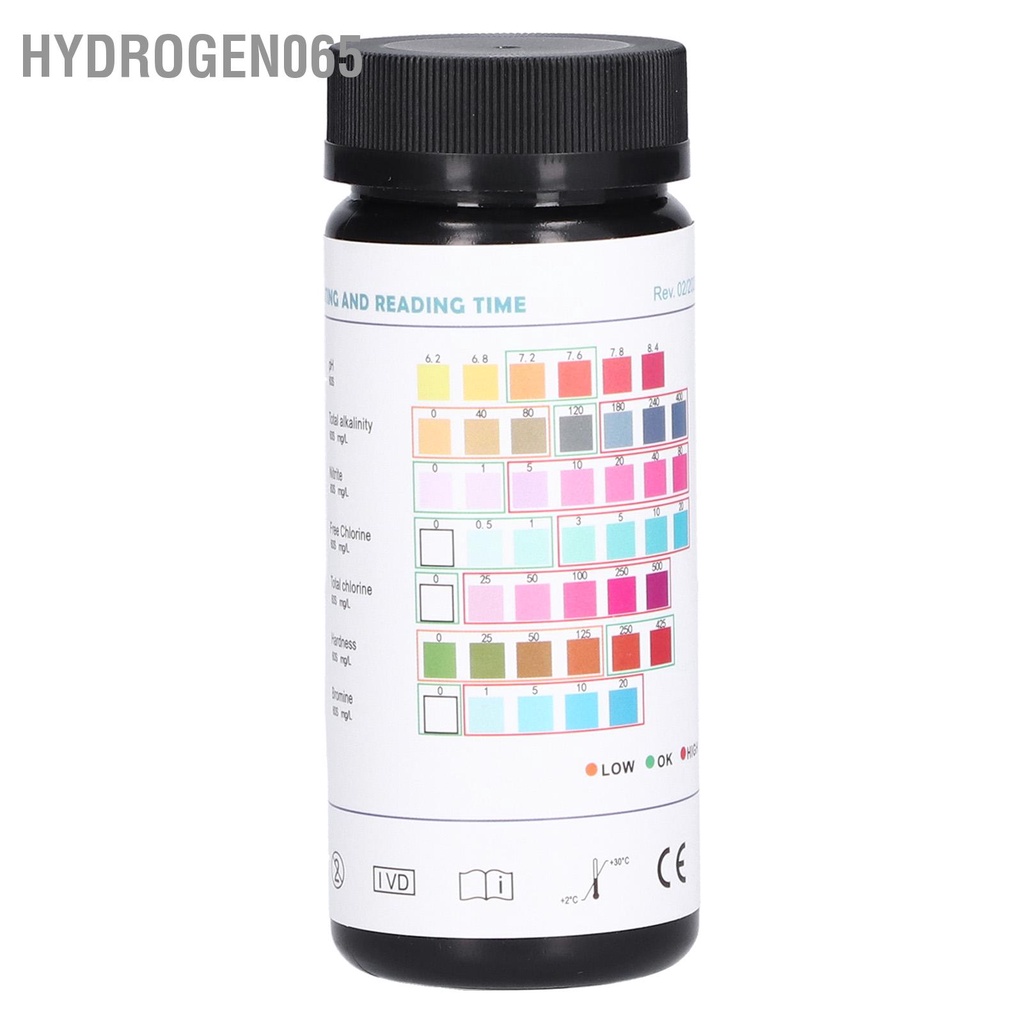 Hydrogen065 Bộ 50 Giấy Kiểm Tra Chất Lượng Nước 7 Trong 1 Đa Năng PH Thử Cho Bể Bơi Cá