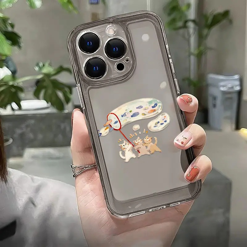 Ốp Điện Thoại TPU Mềm Trong Suốt Chống Sốc In Hình Mèo Dễ Thương Cho IPhone 11 14 13 12 Pro Max XS X XR 7 + 8 6 6S Plus Sự Bảo Vệ