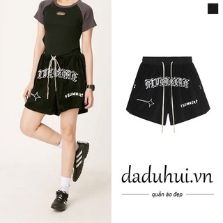 Daduhui New American Retro Letter Casual Shorts Niche High Waist Sweatpants Large Size Jogging Pants