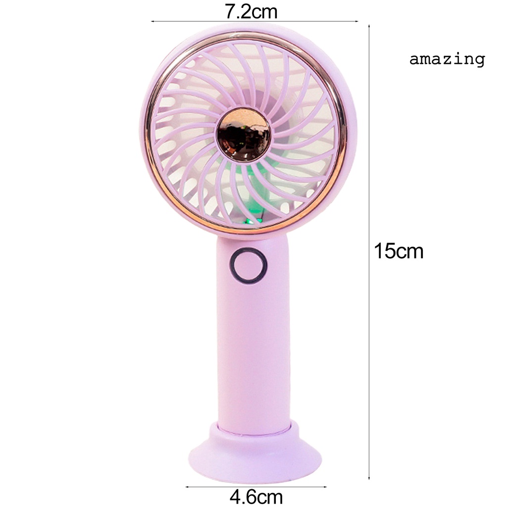 Quạt Mini Cầm Tay 3 Tốc Độ Tùy Chỉnh Kèm Đèn LED Nhiều Màu Tùy Chỉnh Không Ồn Tiện Dụng Mang Theo Du Lịch / Dã Ngoại