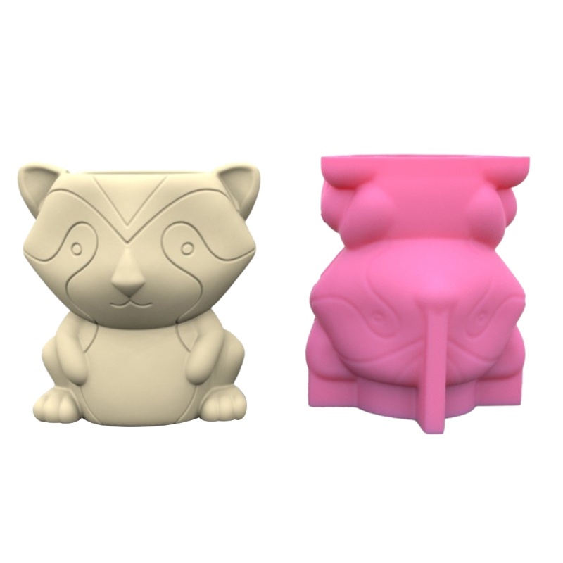 Khuôn Silicone Làm Giá Đỡ Nến / Chậu Cây Hình Động Vật DIY