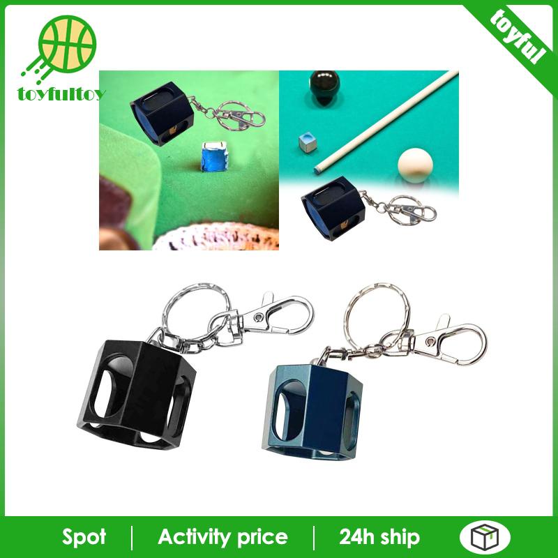 Hộp Đựng Phấn Dạng Cây Cơ Bida Bằng Kim Loại Gọn Nhẹ Kèm Móc Khóa Ốp