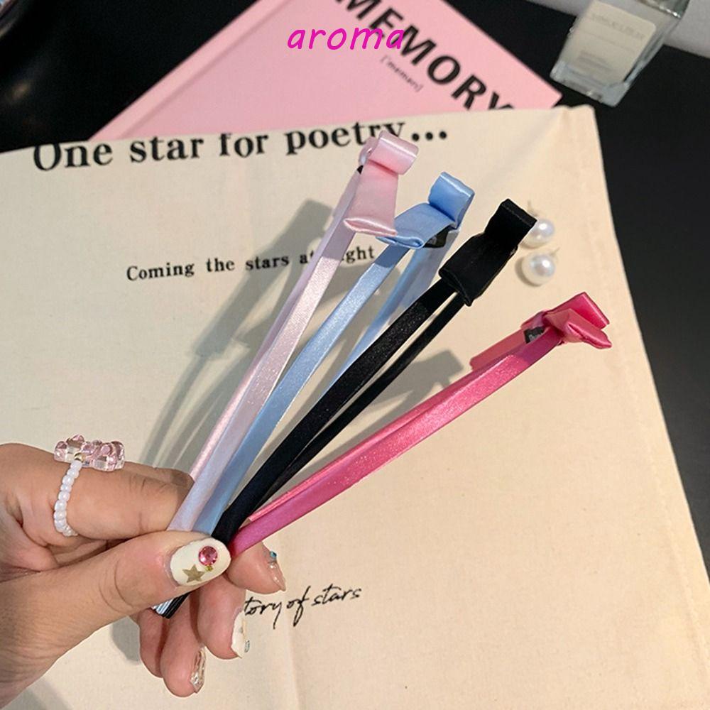 Băng đô cài tóc rửa mặt Vải Satin Mỏng Chống Trượt Thời Trang Hàn Quốc Y2k