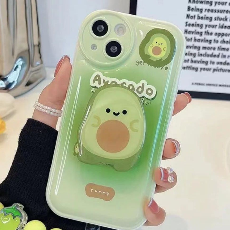 Ốp Điện Thoại Chống Rơi Có Giá Đỡ Hình Quả Bơ Cho Iphone13 14 / 11promax Xsmax / XR 12 / 7P / 8Plus