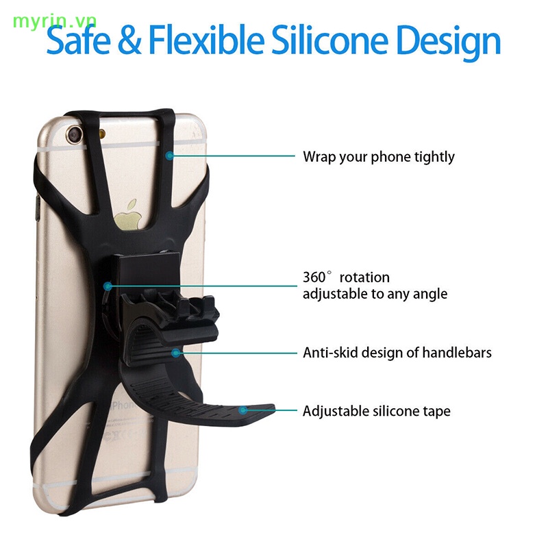 Giá Đỡ Điện Thoại Bằng Silicon Có Thể Xoay 360 Độ Gắn Xe Đạp Leo Núi Tiện° Vn VN Có Thể Xoay Được