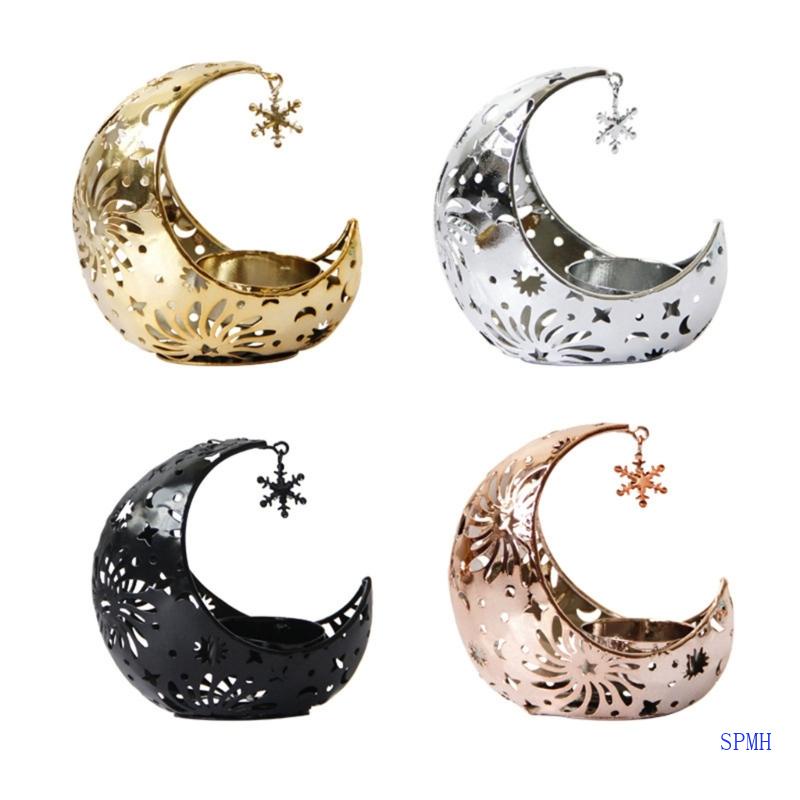 Giá Đỡ Đèn Cầy Bằng Sắt Hình Mặt Trăng / Bông Tuyết Siêu hạn