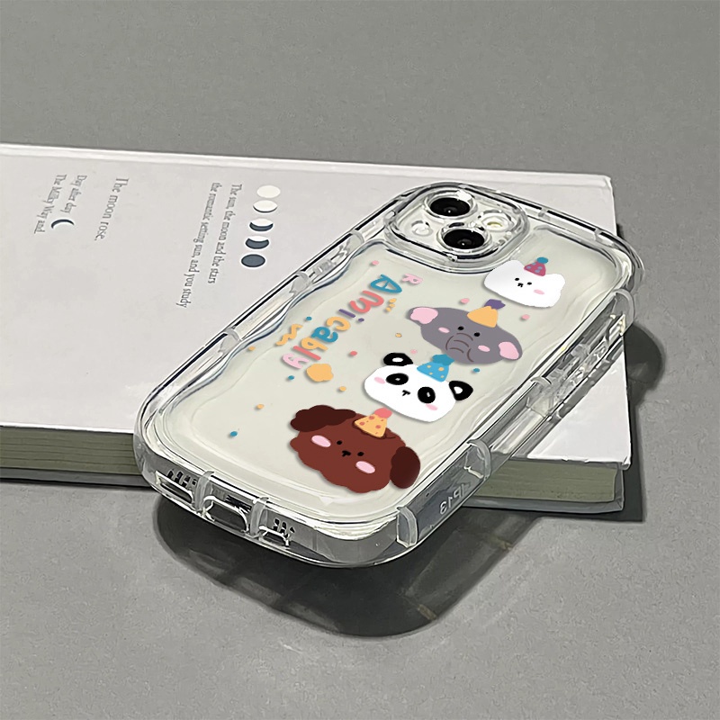 Ốp Điện Thoại Silicone Mềm Trong Suốt Chống Sốc In Hình Động Vật Dễ Thương Cho IPhone 14 13 12 11 Pro Max XS X XR 8 + 7 Plus