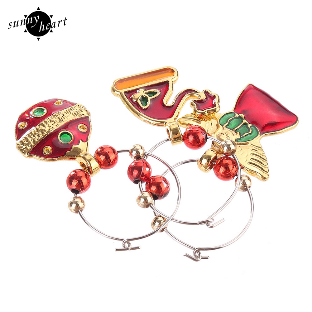 Set 6 Phụ Kiện Trang Trí Ly Rượu Mừng Năm Mới