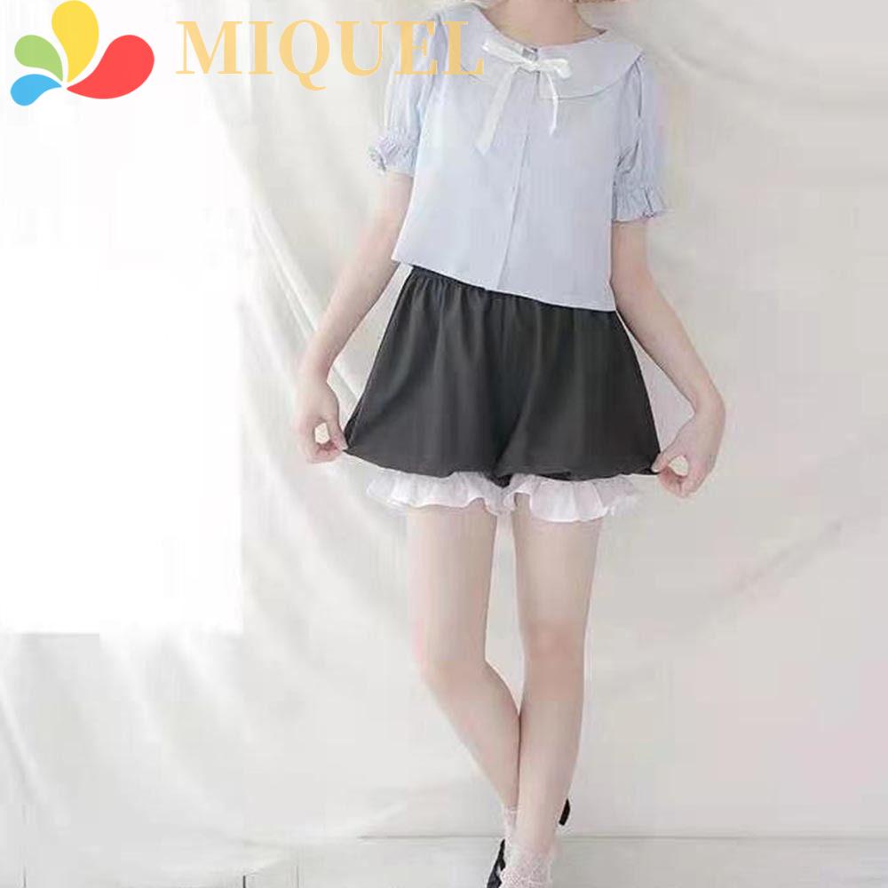 Quần Short An Toàn Mềm Mại Thoáng Khí Phối Ren Bèo Phong Cách Gothic