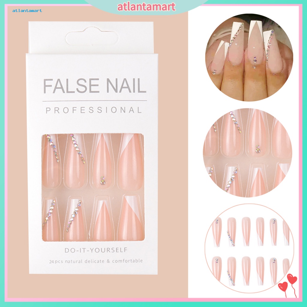 Túi Đựng Đồ Dùng Cao Cấp Tiện Dụng| 1 Bộ Móng Tay Giả Đính Đá Bằng Nhựa Không Gây Kích Ứng Màu Sắc Tươi Sáng Dễ Tẩy Trang DIY