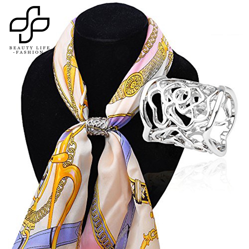 Giá Đỡ Kẹp Khăn Choàng Hình Hoa Hồng Bằng Hợp Kim