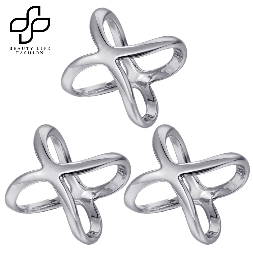 Bộ 3 Móc Treo Khăn Quàng Cổ Hình Chữ X Thiết Kế Đục Lỗ Thanh Lịch Đa Năng Cho Nữ