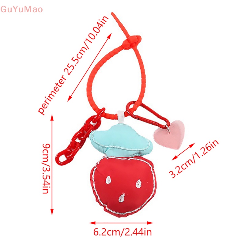 Móc Khóa Hình Trái Dâu / Bông Hoa Nhiều Màu Đáng Yêu Cho Nữ PRTA