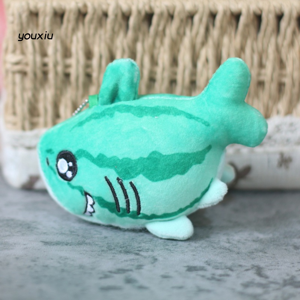 Đồ chơi nhồi bông Hình Cá Mập / Dưa Hấu / Ong Hoạt Hình 12cm Trang Trí Ba Lô