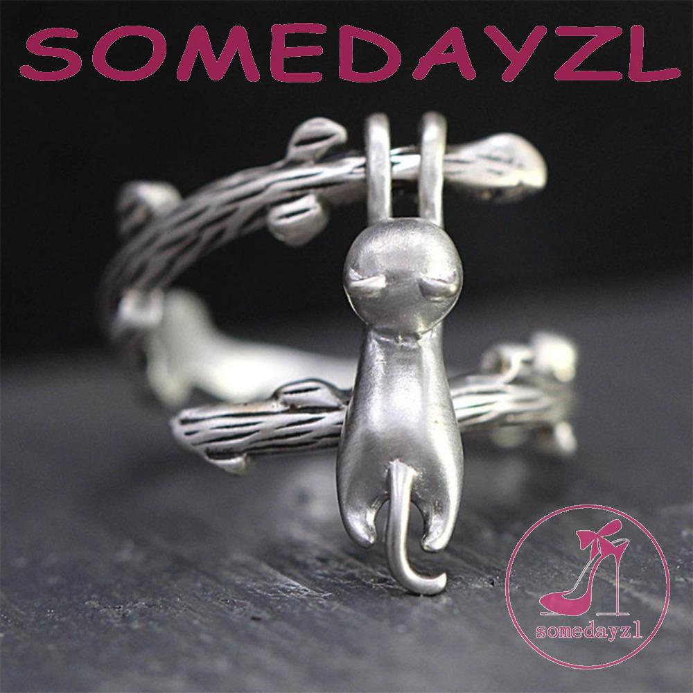 Nhẫn Hở Hình Mèo Bằng Hợp Kim Phong Cách Gothic Thời Trang