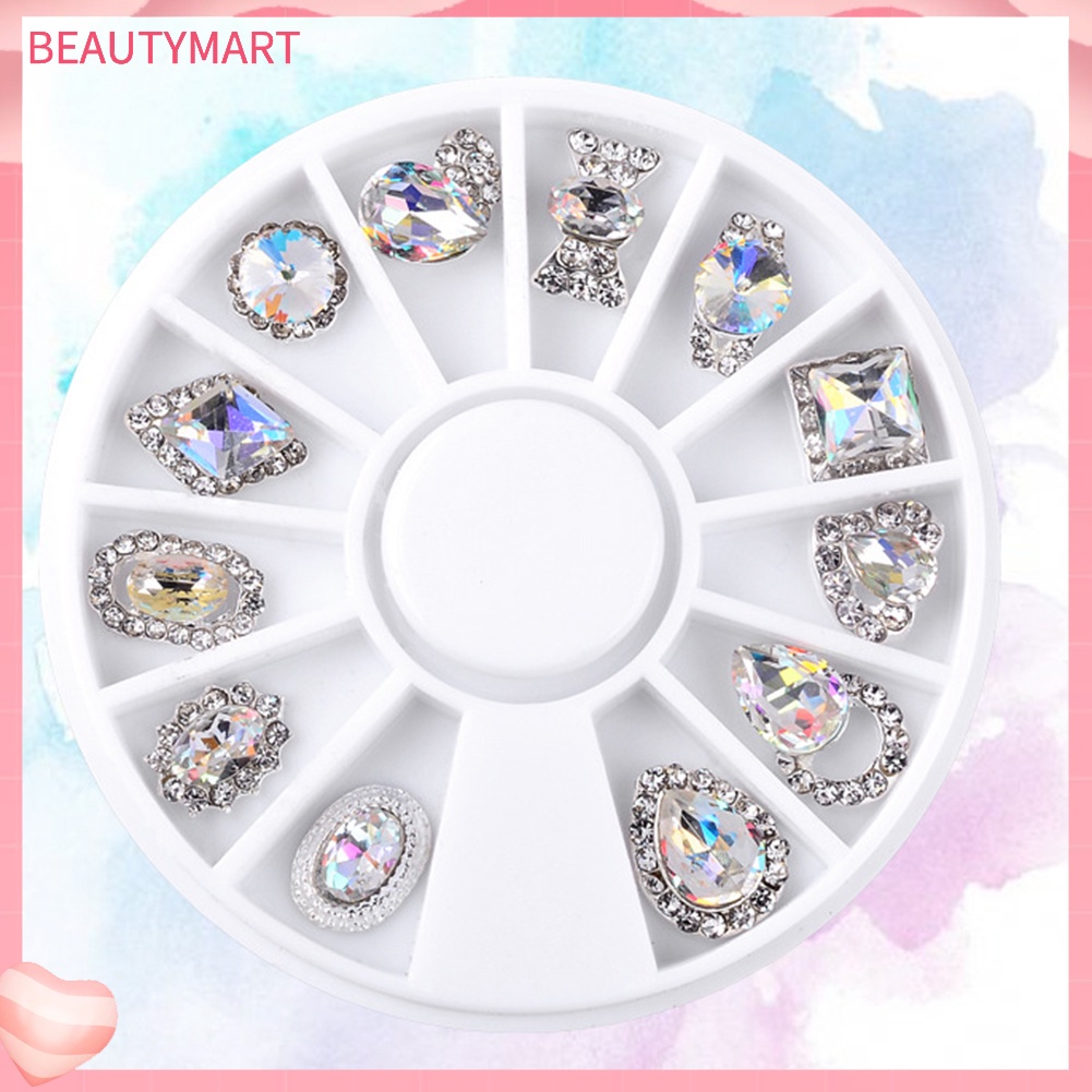 1 Hộp Đá Kim Cương Giả 3D Nhiều Màu Tự Trang Trí Móng Tay Cho Nữ