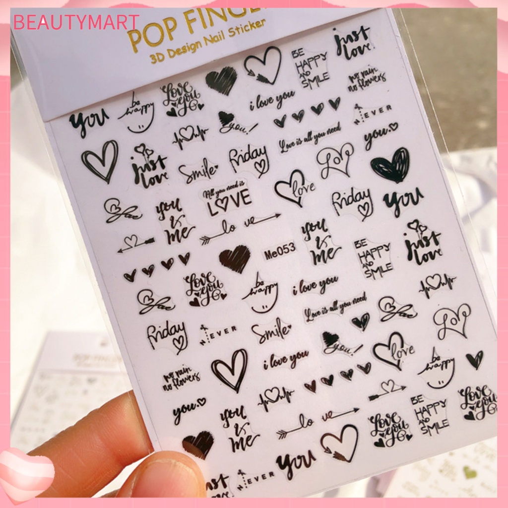 Miếng Dán Móng Tay Hiệu Ứng 3D Không Phai Màu Tạo Hiệu Ứng Tuyệt Vời Lãng Mạn